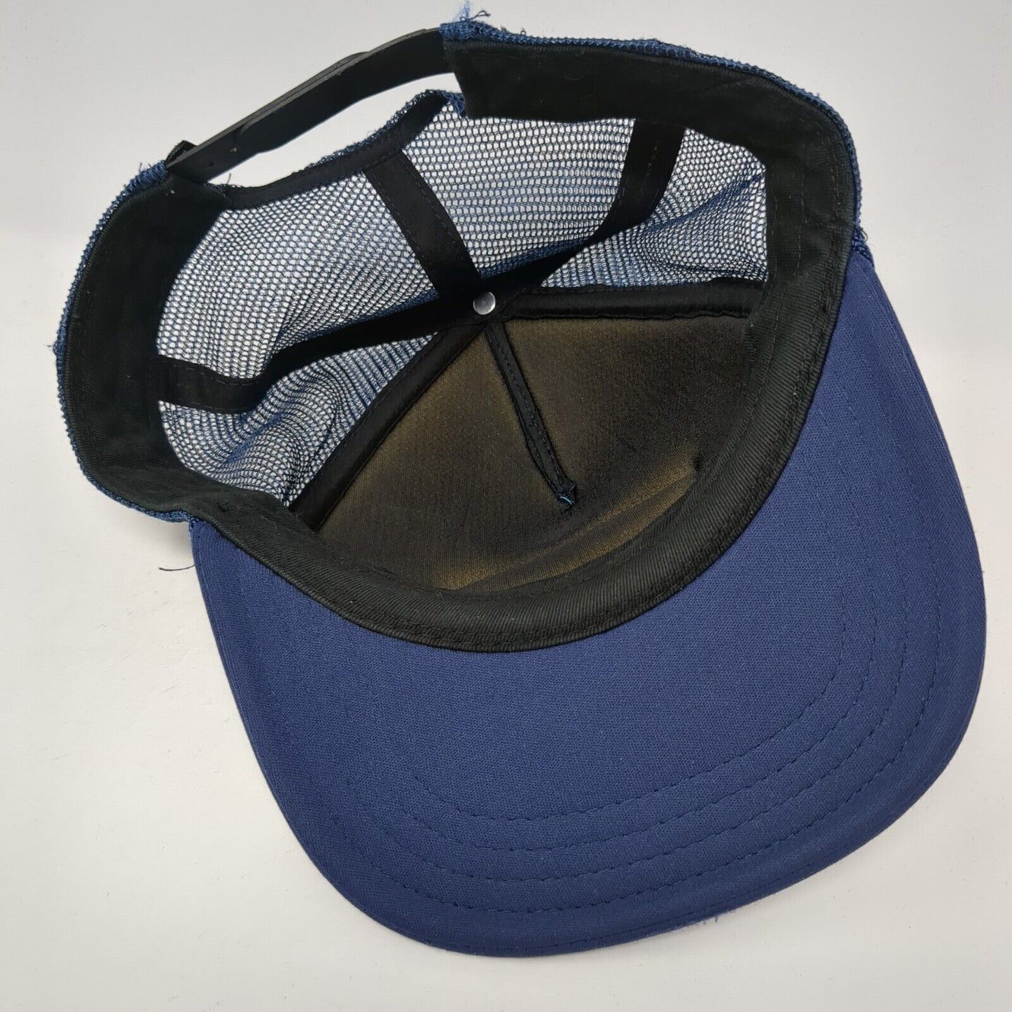 VANS Off The Wall Snapback Trucker Hat Blue One Size Adjustable Mesh Back Rope