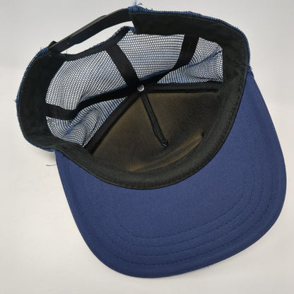 VANS Off The Wall Snapback Trucker Hat Blue One Size Adjustable Mesh Back Rope