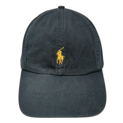 Polo Ralph Lauren Baseball Cap Black OS Embroidered Logo Strapback Hat Pony