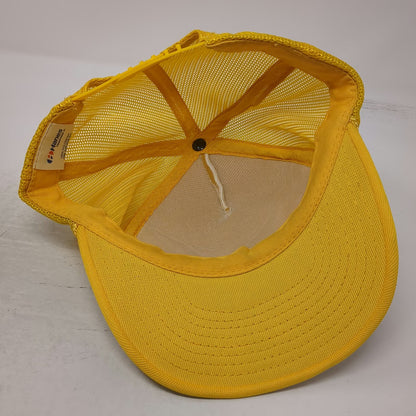 Hanes Trucker Hat Yellow One Size Snapback Mesh Valley Soil Conservation Dist