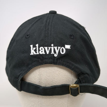 Klaviyo Logo Embroidered Small Flag Black Baseball Cap One Size Slideback Hat