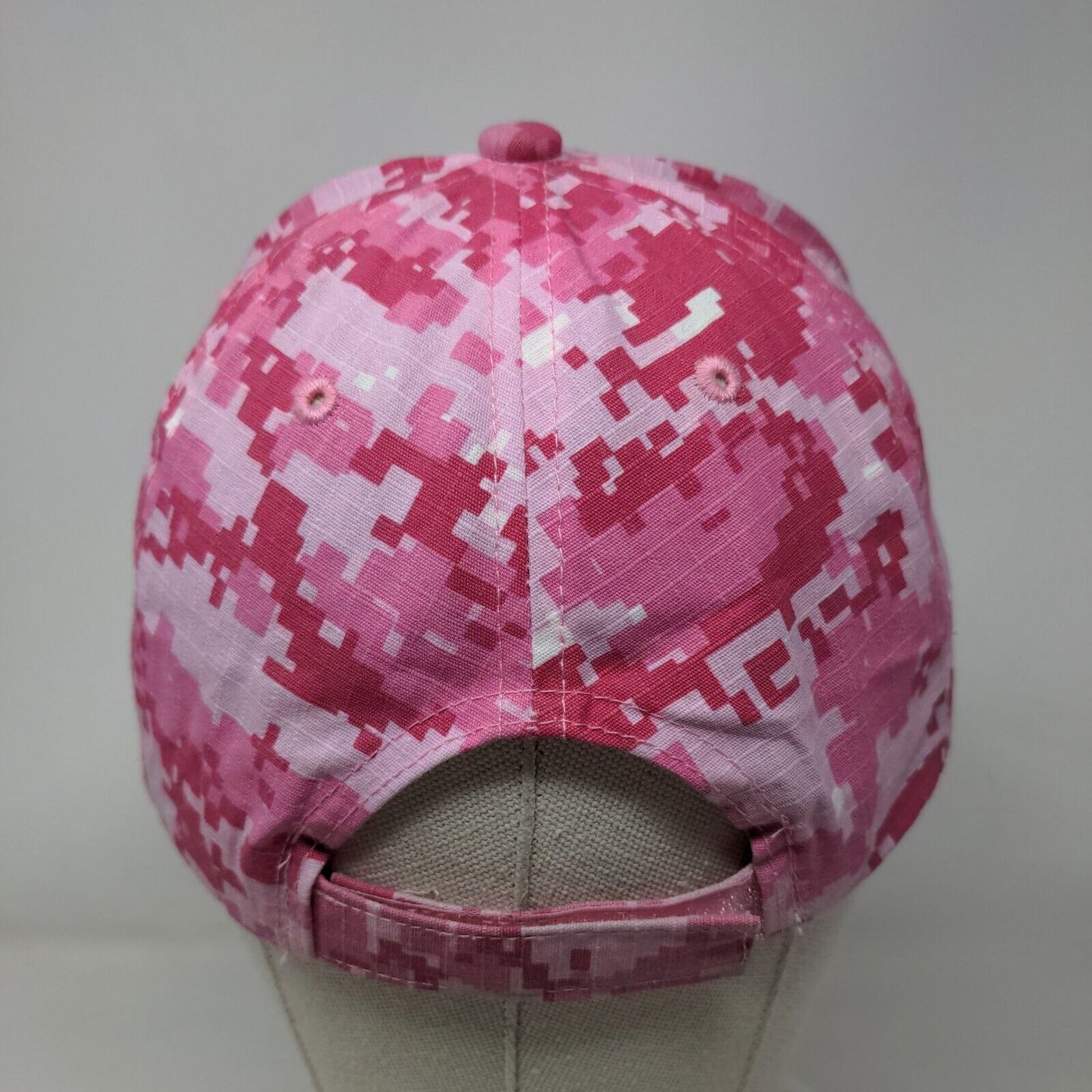 USA Strapback Hat Pink Camouflage OSFM Embroidered Adjustable 6 Panel