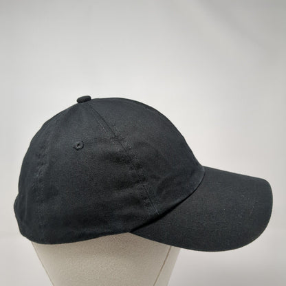 Unbranded Strapback Hat Black One Size Adjustable Solid Blank Outdoor