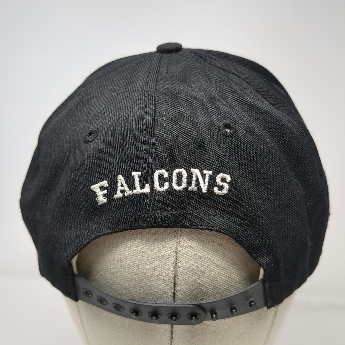 DeLong Snapback Hat Black Green White Size L SJ Falcons Logo Poly Wool Blend
