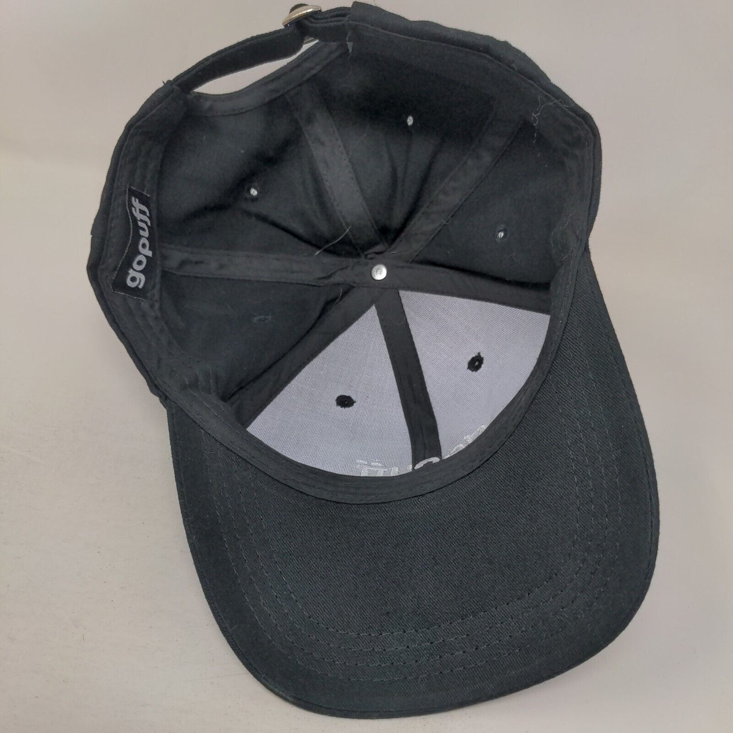 Gopuff Slideback Hat Black One Size Embroidered Adjustable 6 Panel
