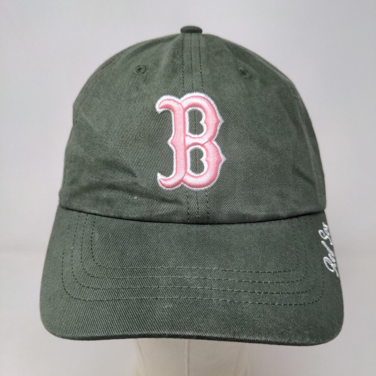 '47 Brand Women's Slideback Hat Green Adjustable Embroidered Boston Red Sox Logo