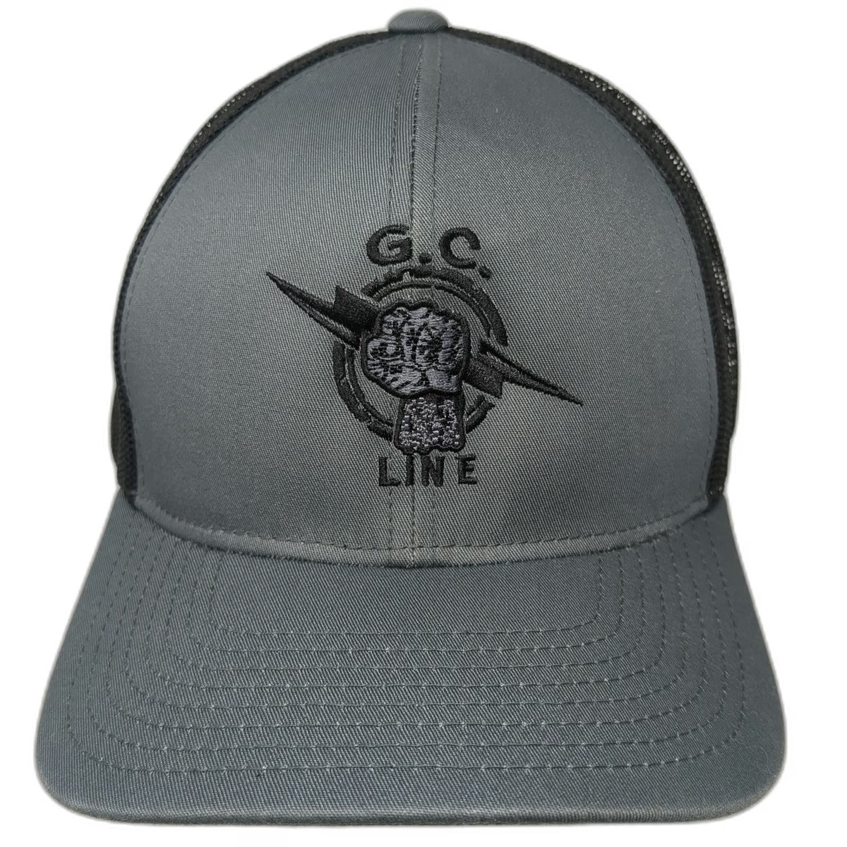 Pacific Headwear Trucker Hat Gray Black XL IBEW Local 1245 Bay Region Snapback