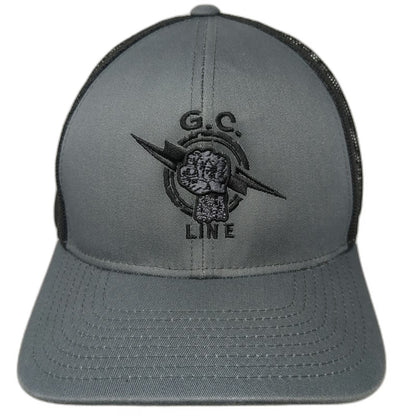 Pacific Headwear Trucker Hat Gray Black XL IBEW Local 1245 Bay Region Snapback