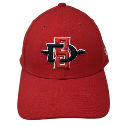 New Era San Diego State Aztecs NCAA Cap Red XL 39THIRTY Stretch Fit Spear Hat