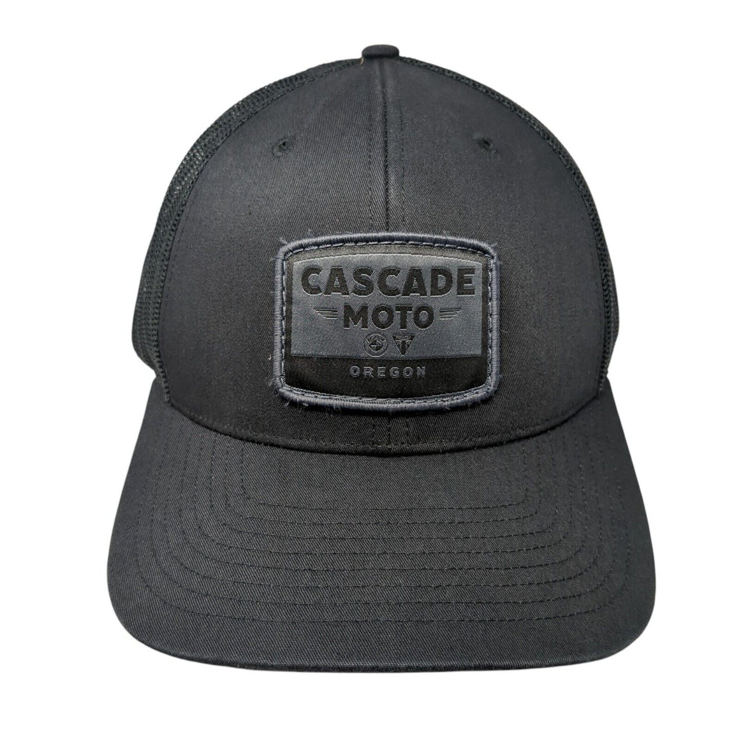 Cascade Moto Oregon Snapback Trucker Hat Black OS Adjustable Mesh Richardson