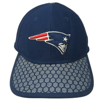 New Era New England Patriots NFL Blue One Size Cap Stretch Fit Hex Brim Logo Hat