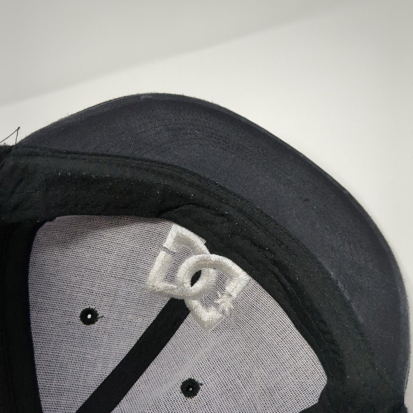 DC Fitted Hat Black 7 1/2 Embroidered Logo Solid Vent Holes L.O.G.R