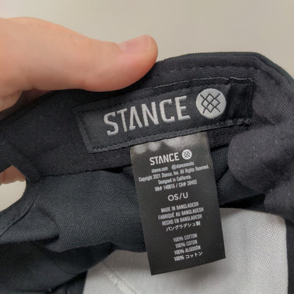 Stance Snapback Hat Black One Size Embroidered Adjustable Vent Holes