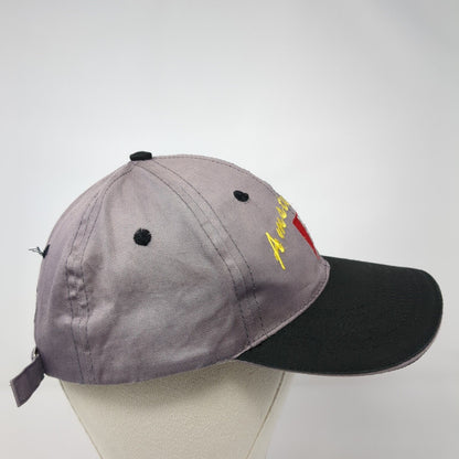 Amsterdam Holland Slideback Hat Gray Size 59cm Adjustable Embroidered Cotton