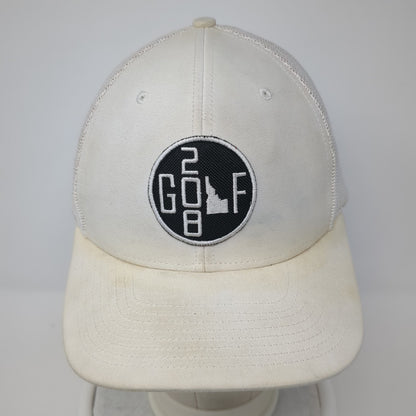 Golf 208 Snapback Trucker Hat Beige One Size Adjustable Mesh Back Richardson