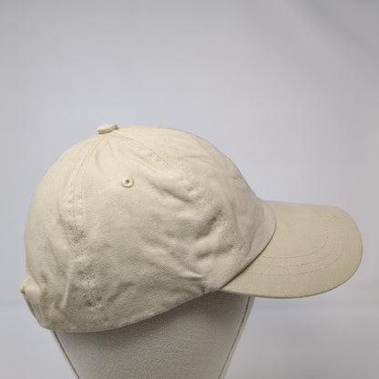 Unbranded Strapback Hat Tan One Size Adjustable Vented Holes 6 Panel Blank