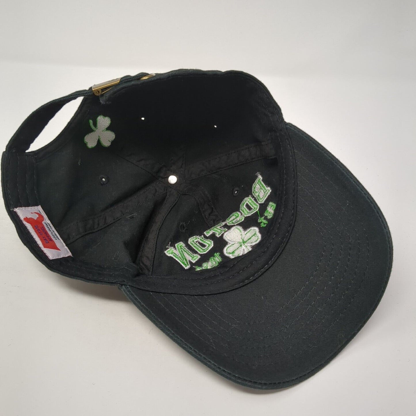 Boston Massachusetts Est 1630 Slideback Baseball Cap Black OS Bay State Apparel