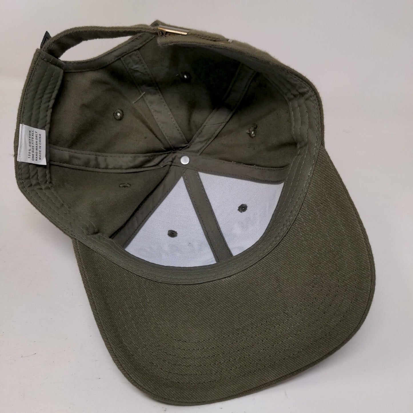 New Zealand Slideback Hat Brownish-Green OSFA Embroidered Vented Holes Cotton