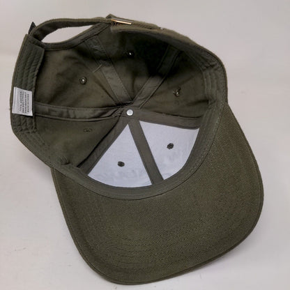 New Zealand Slideback Hat Brownish-Green OSFA Embroidered Vented Holes Cotton
