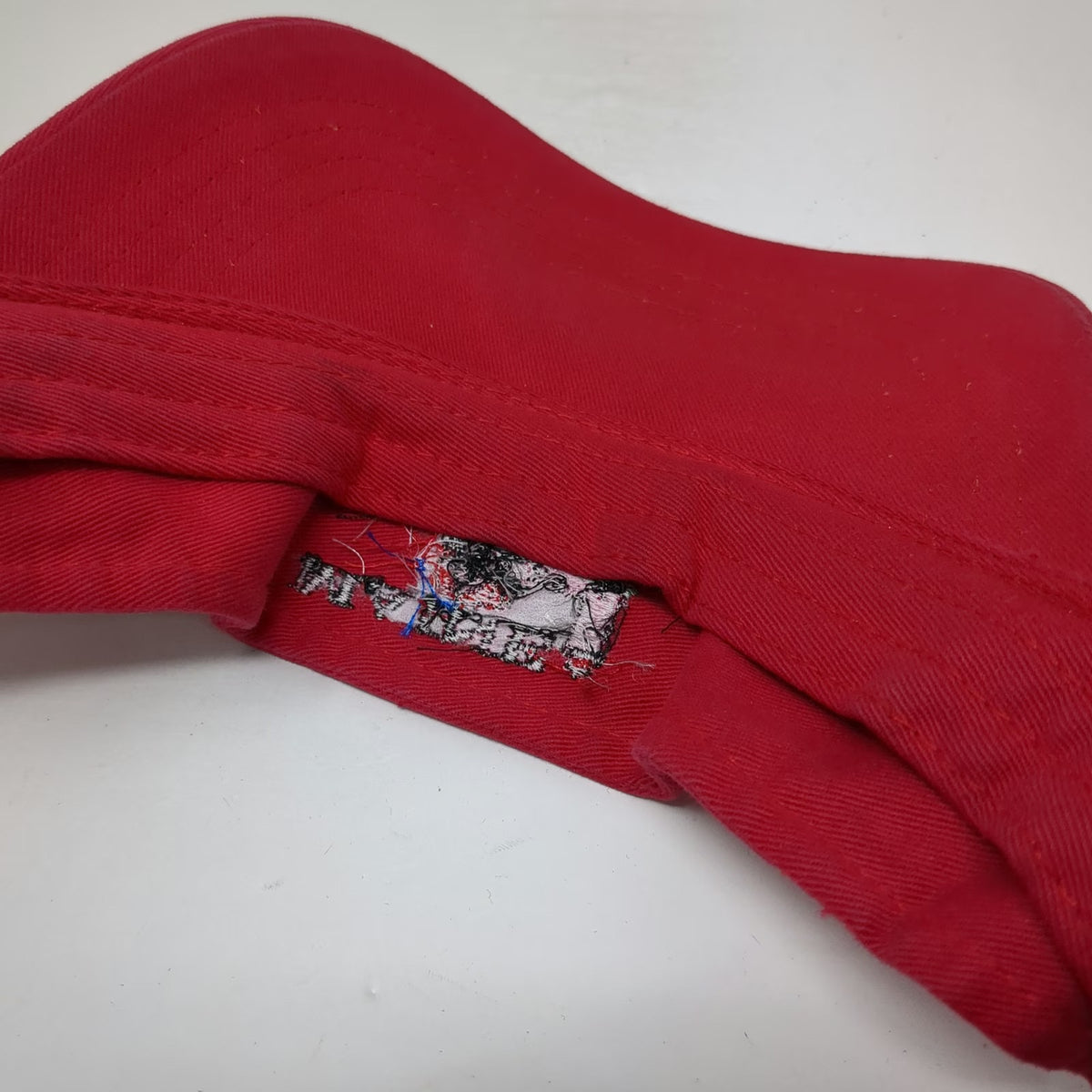 KNP Visor Red One Size Maine Nubble Light Lighthouse Embroidered Cotton Hat