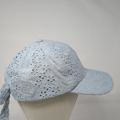 Unbranded Baseball Cap Blue One Size Adjustable Self Tie Bow Eyelet Blank