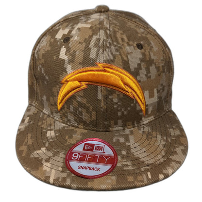 New Era NFL Los Angeles Chargers Snapback Hat Brown Camo One Size 9FIFTY Gray