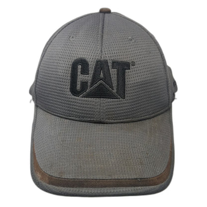 CAT Baseball Cap Gray L Bulldozer Western Equipment Stretch Fit Textured Hat