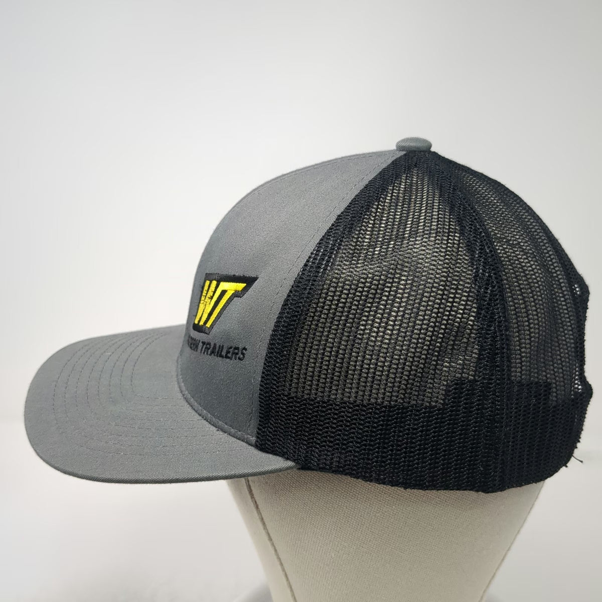 Pacific Headwear Trucker Hat Gray One Size Western Trailers Mesh Back Snapback