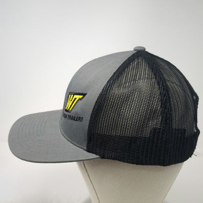 Pacific Headwear Trucker Hat Gray One Size Western Trailers Mesh Back Snapback