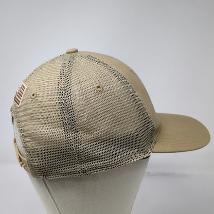Carhartt Trucker Hat Beige OS Kniferiver American Flag Mesh Embroidery Snapback