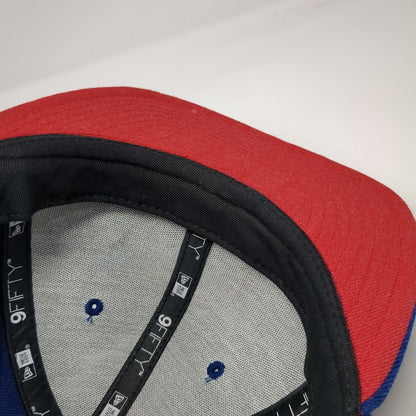 New Era Chicago Cubs MLB Snapback Hat Blue Red One Size Cooperstown Wool Blend