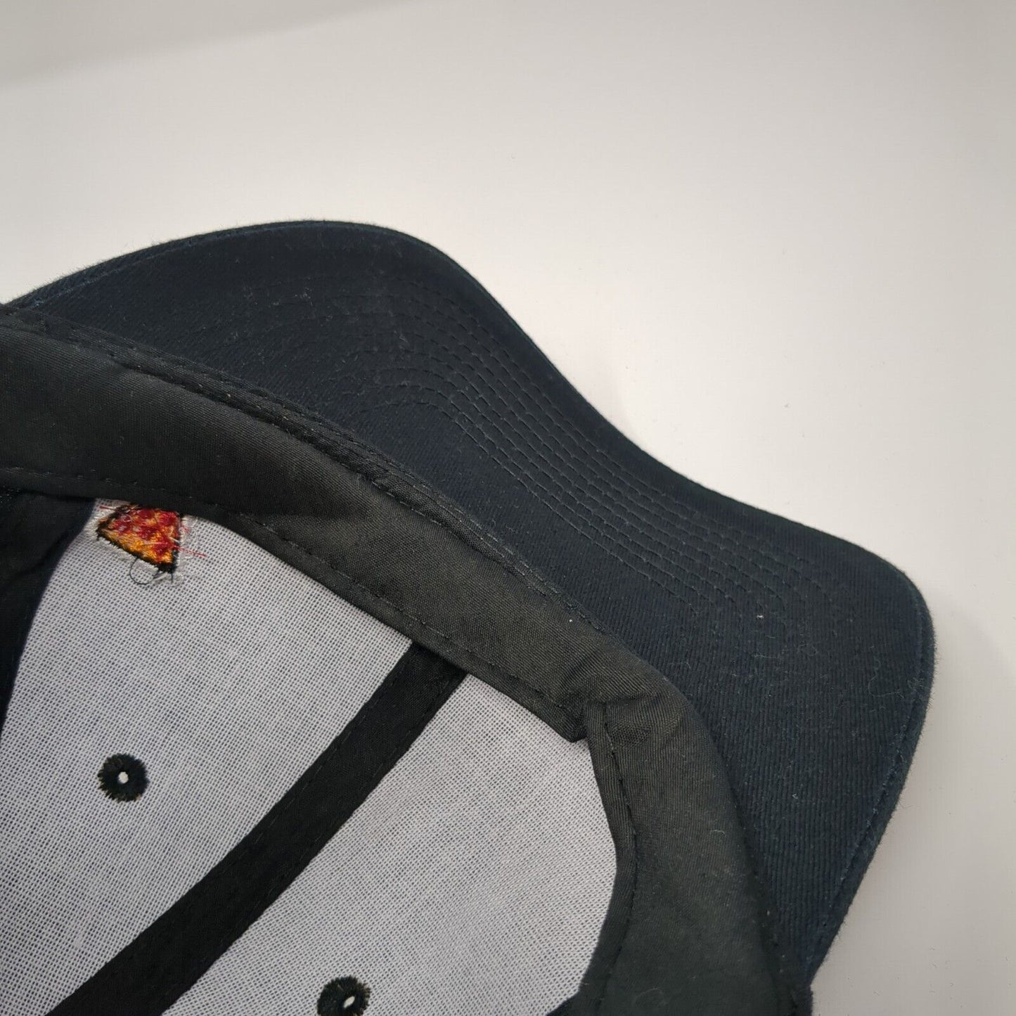 Pizza Strapback Hat Black One Size Adjustable Embroidered Port & Company