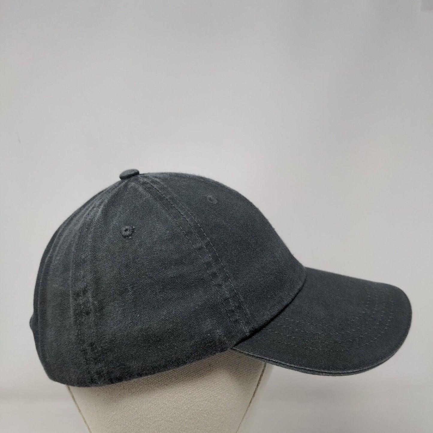 Wander Strapback Hat Gray One Size Adjustable Vented Holes 6 Panel Anvil Cotton