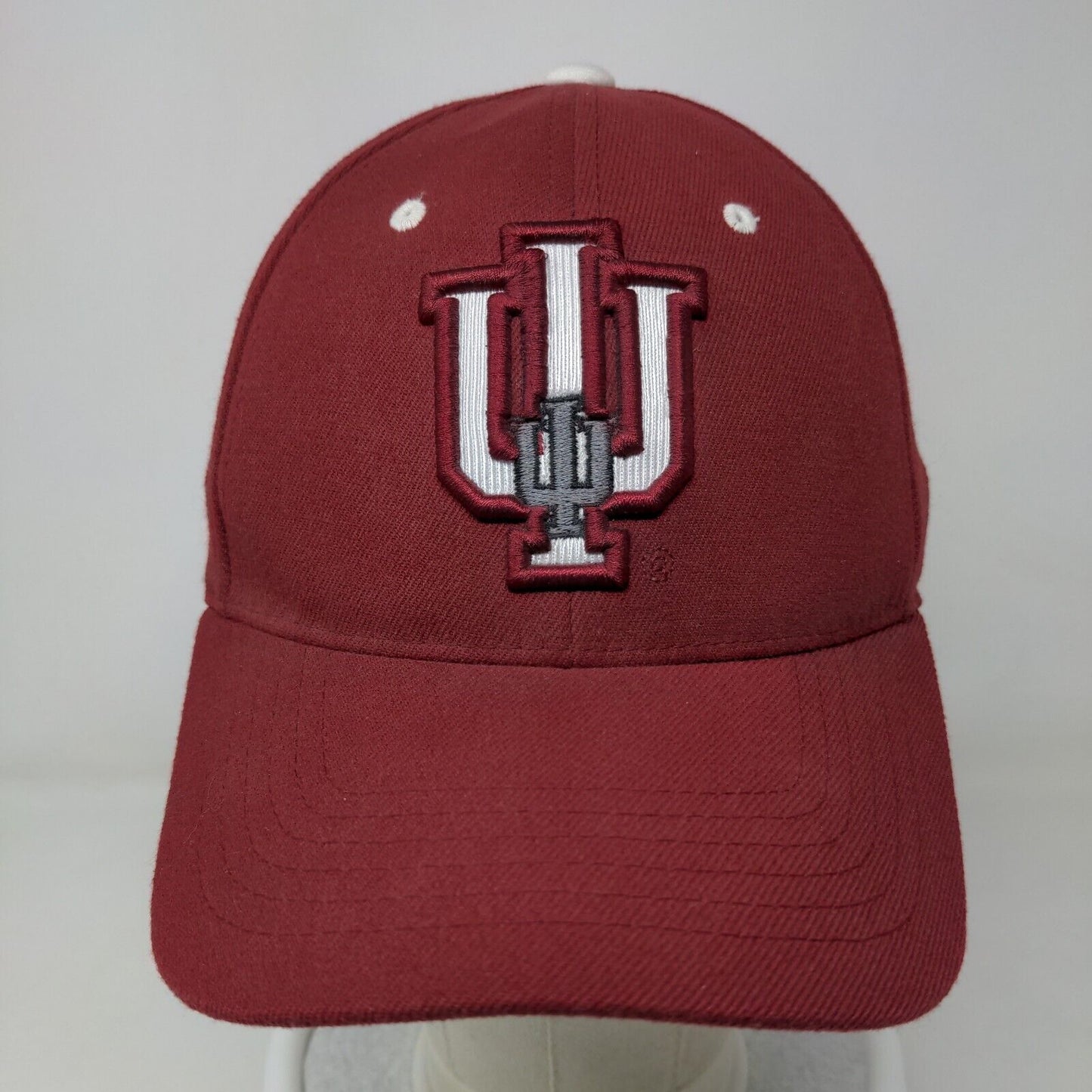 Top of the World Men's Fitted Hat Red IU Indiana Hoosiers Embroidered Logo