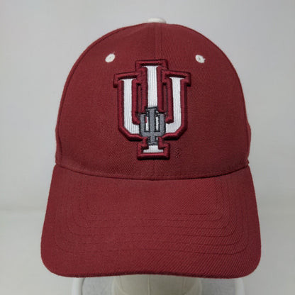 Top of the World Men's Fitted Hat Red IU Indiana Hoosiers Embroidered Logo