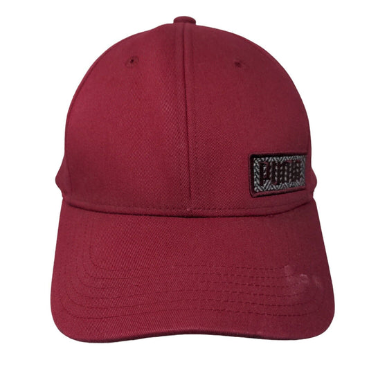 PUMA Strapback Hat Red OSFA One Size Adjustable Embroidered Logo 6 Panel