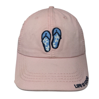 Life Is Good Flip Flops Chill Slideback Hat Pink One Size Embroidered