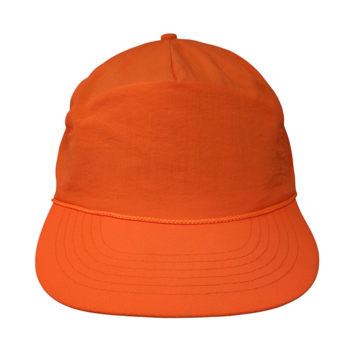 Unbranded Snapback Hat Orange One Size Adjustable 6 Panel Blank Rope