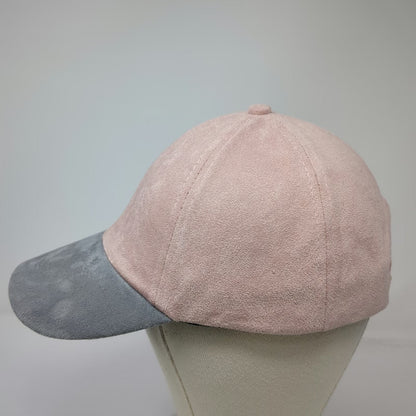 Wet Seal Baseball Cap Pink Gray One Size Faux Suede Slideback Adjustable hat