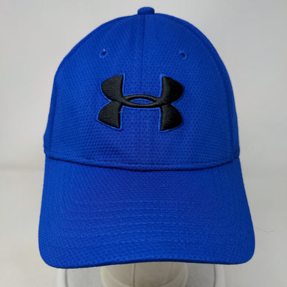 Under Armour Fitted Hat Blue L/XL Breathable Embroidered Vented Holes 6 Panel