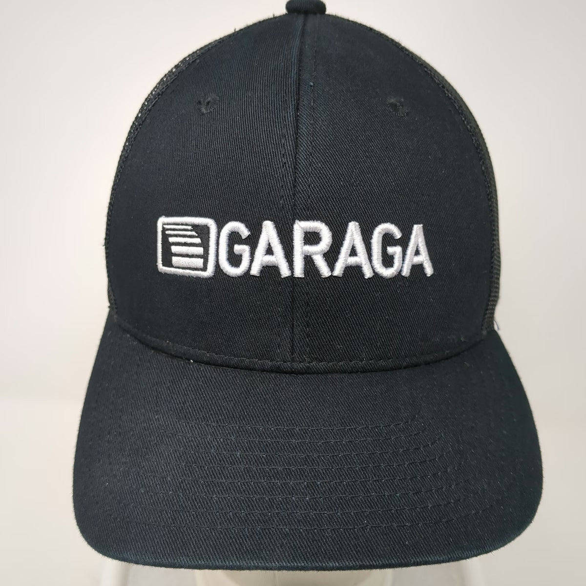 AJM International Garaga Trucker Hat Black One Size Mesh Back Snapback Logo Cap