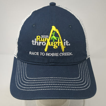 2021 Run Through It Race To Robie Creek Trucker Hat Blue OS Adjustable District