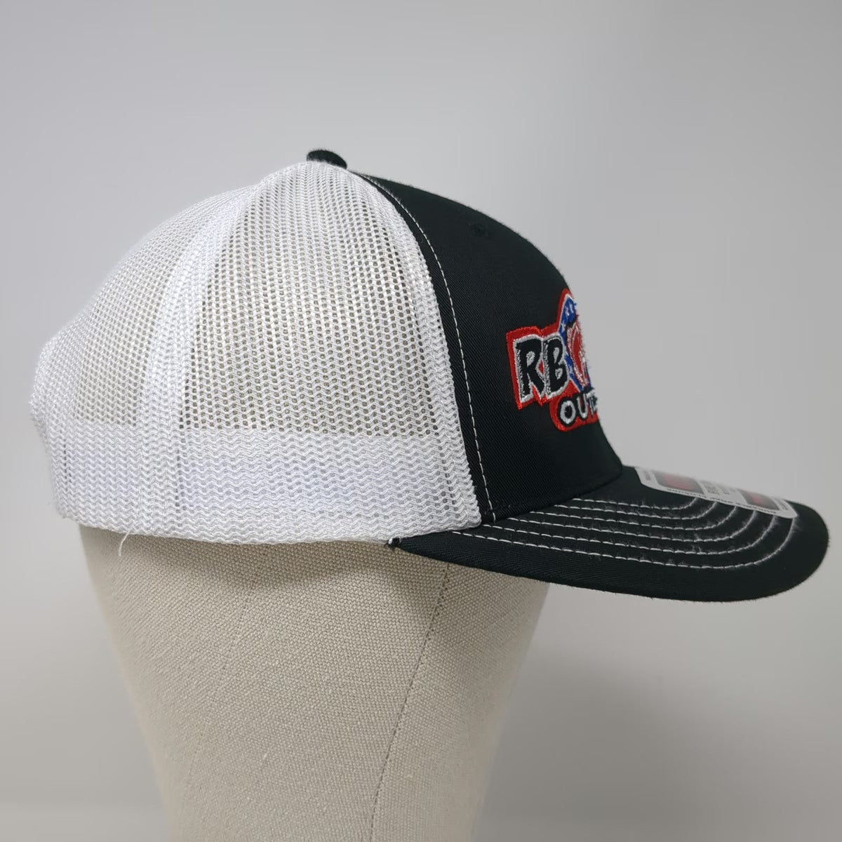 Otto Trucker Hat Black One Size Mesh Back Snapback RB Bass Outdoors Fishing Bass