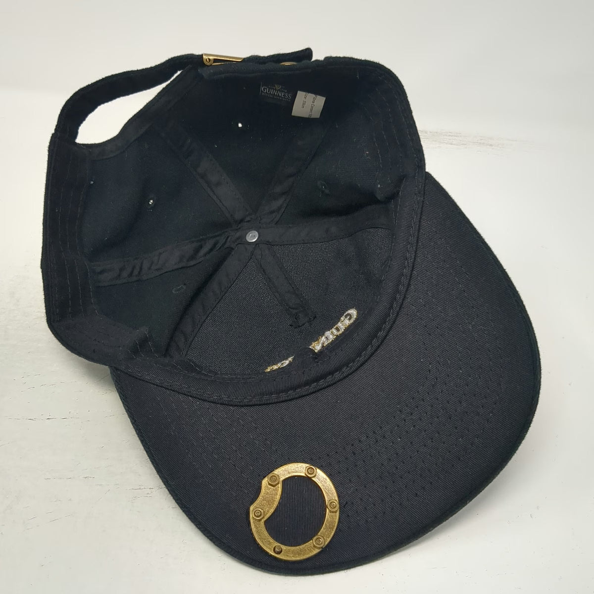 Guinness 5 Panel Black One Size Bottle Opener Brim Stout St James Gate Hat