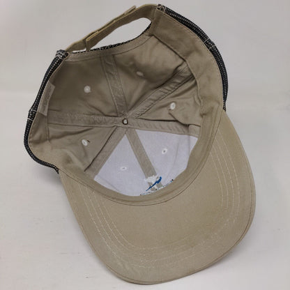 Pike Strapback Mesh Back Hat Tan OSFA Embroidered Colorblock 6 Panel