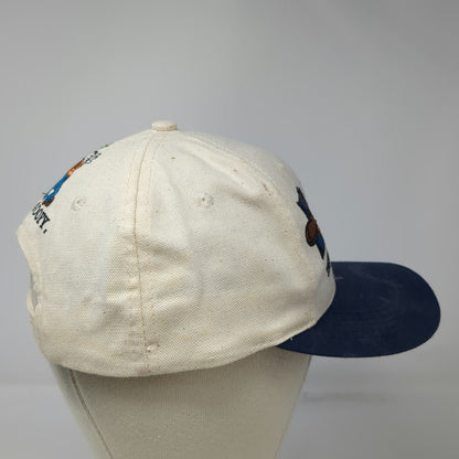Disney Store Snapback White Blue Goofy Character Embroidery Cotton Hat Vintage