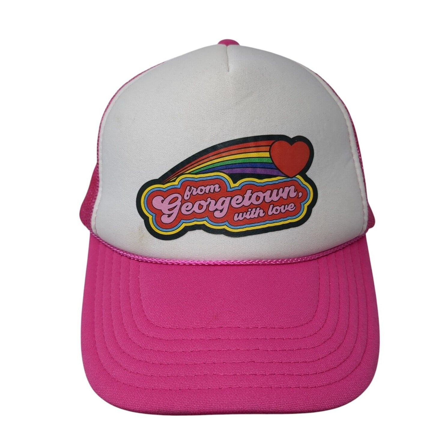 From Georgetown With Love Snapback Rope Trucker Hat Pink One Size