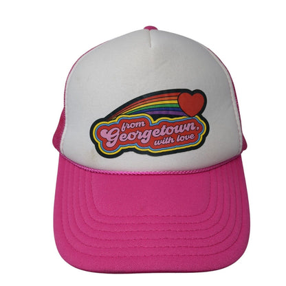 From Georgetown With Love Snapback Rope Trucker Hat Pink One Size