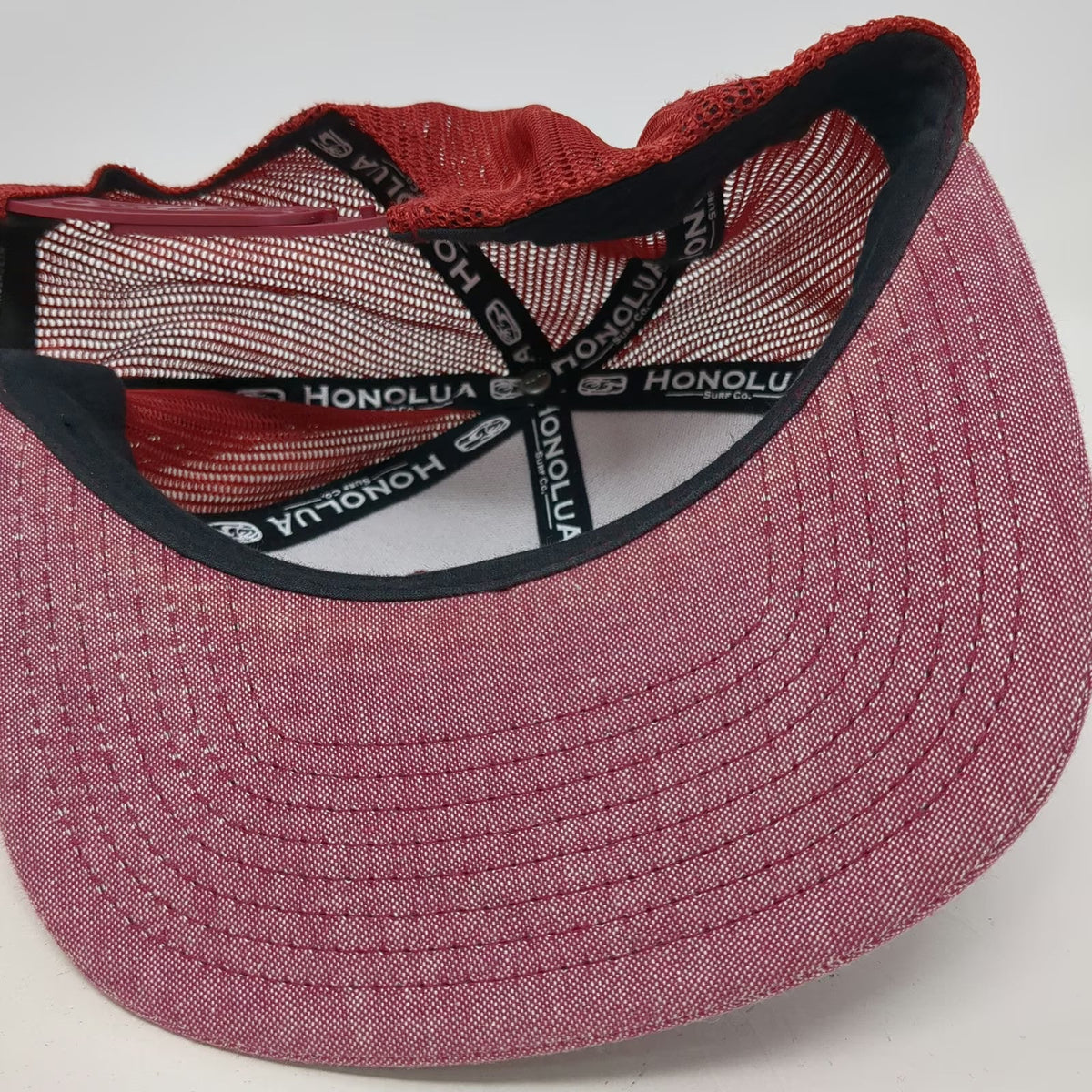 Honolua Surf Co Red Trucker Hat One Size Hawaii Aloha Living Patch Mesh Snapback