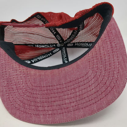 Honolua Surf Co Red Trucker Hat One Size Hawaii Aloha Living Patch Mesh Snapback